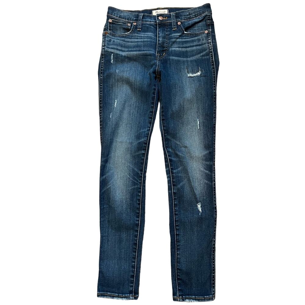 Madewell 9” High-Rise Distressed Skinny Jeans, Size 27
